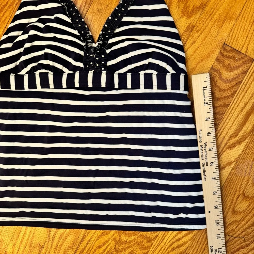 Boden Halter Swim Suit Top Blue & White Striped Women’s Size 19 - Picture 6 of 7
